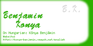 benjamin konya business card